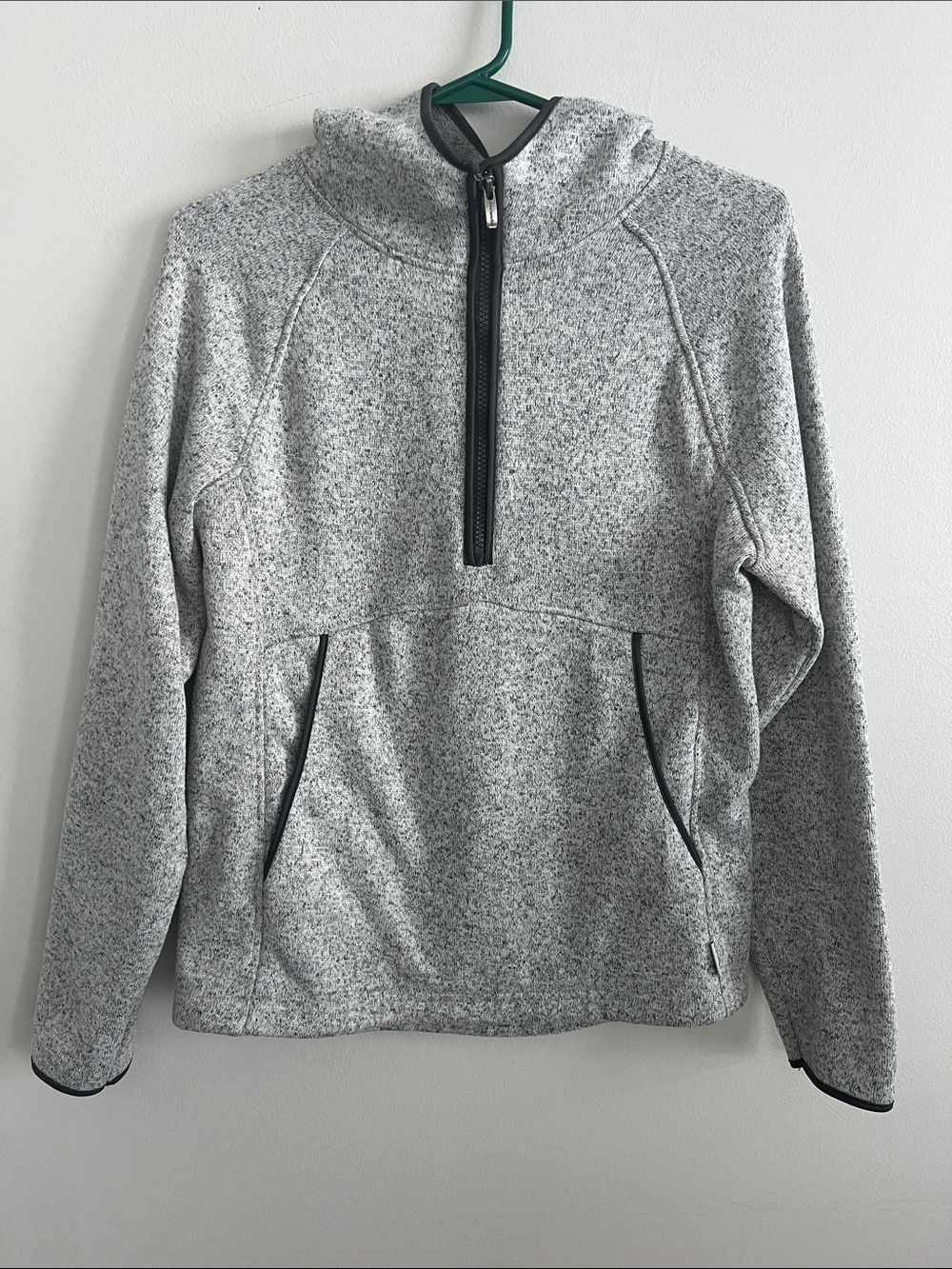 Avalanche Hoodie Women S Gray Heather 1/2 Zip Fleece Sweatshirt Raglan Sleeves
